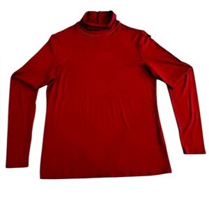 Lafayette 148 Burgundy Long‎ Sleeve Mock Neck Top – Size Large